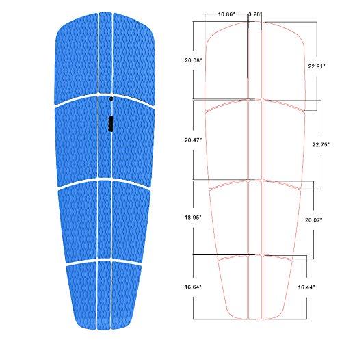 Abahub Abahub 12 Piece Surf SUP Deck Traction Pad Premium EVA with Tail Kicker 3M Adhesive for Paddleboard Longboard Surfboard Navy Blue