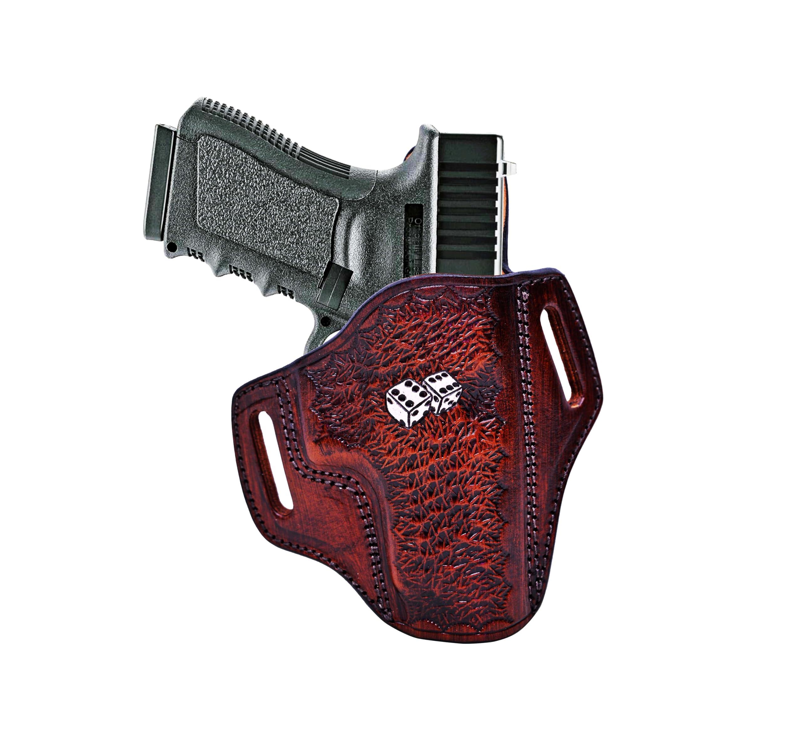 PulsarHolster Premium Leather Holster fits Springfield XD40 XD45 XDS45 XDM 1911, Game Dice Pattern, Handmade, Right or Left Handed, PulsarHolster (Springfield XD40 4\" Barrel, Right)