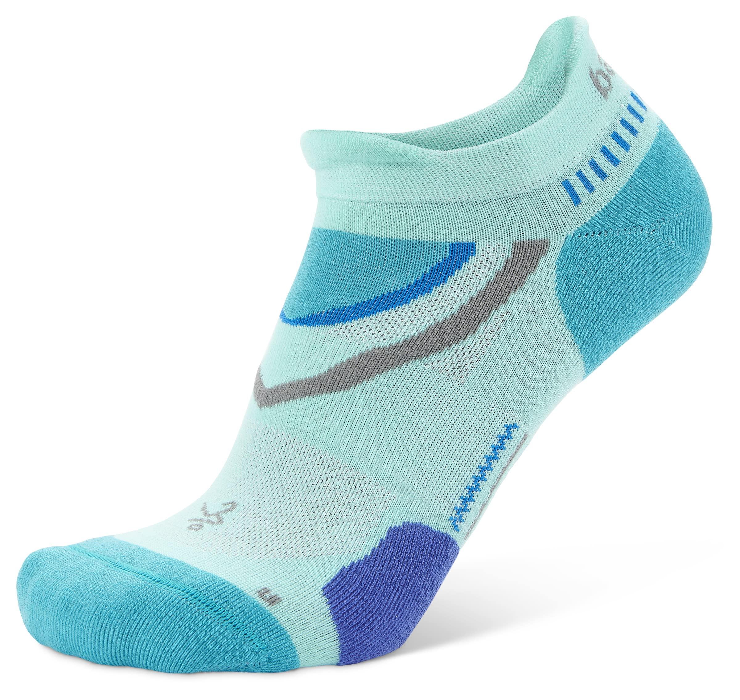 Balega Balega Ultraglide Cushioning Performance No Show Athletic Running Socks for Men and Women (1 Pair), Light Aqua/Lake Blue, Medium