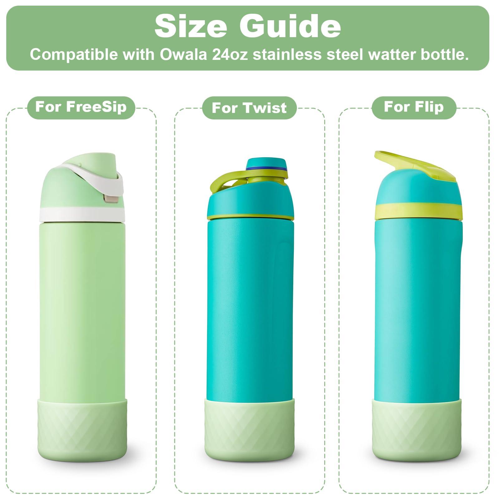 YOUCOX YOUCOX Silicone Boot for Owala Water Bottle 24 oz, 2PCS Anti-Slip Protective Sleeve for FreeSip/Twist/Flip Water Bottles, BPA Free, Dishwasher Safe, Bottom Bumper Cover Cup Accessories