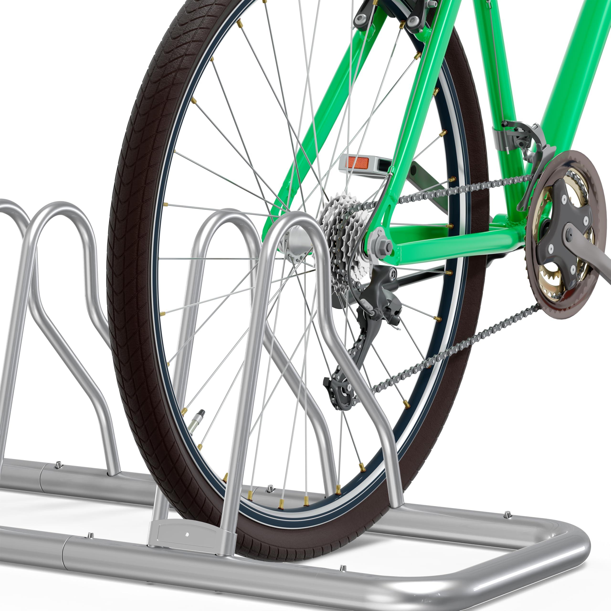 Simple Houseware Simple Houseware 5 Bike Bicycle Floor Parking Adjustable Storage Stand, Silver