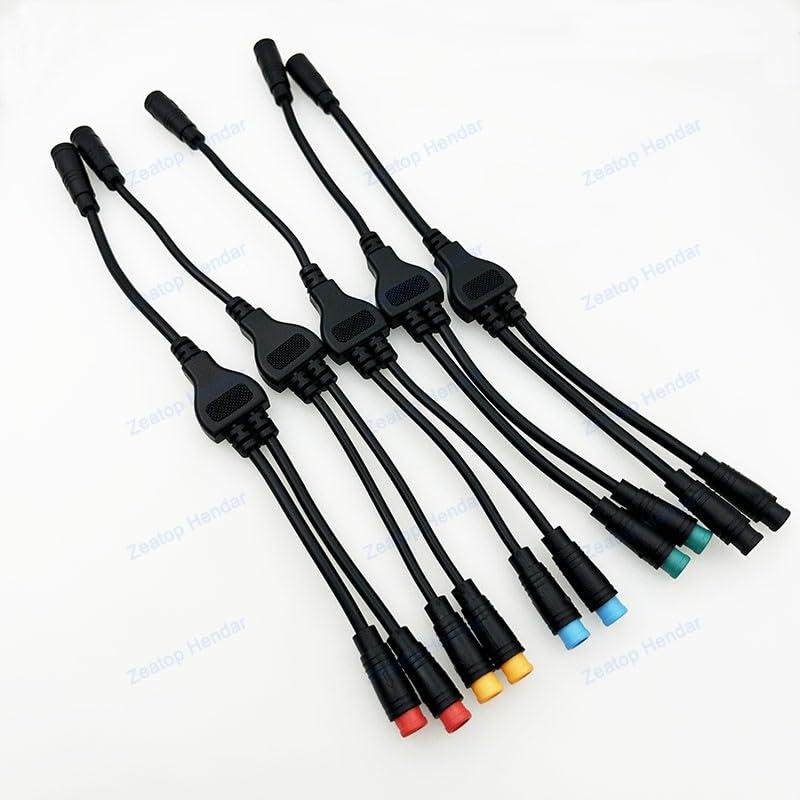 Zeatop Hendar Zeatop Hendar M8 Y Splitter E-Bike Cable M-8 1 Female to 2 Male 2 3 4 5 6 Pin Electric Bicycle Plug for Scooter Brake Signal Sensor Wire Adapter for BBS01/BBS02/BBSHD Shift Sensor Brake (3Pin), Black