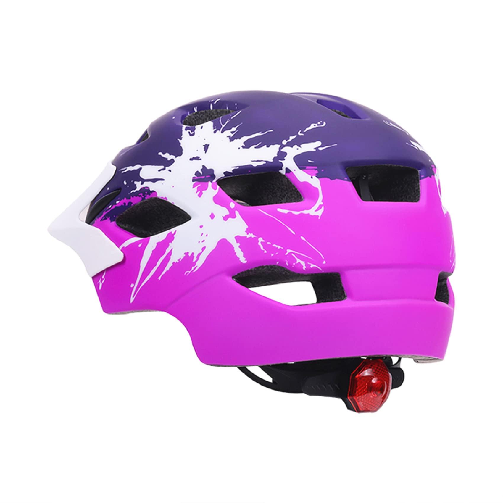 Bavilk Kids Bike Helmet,Bavilk Kids Boys Girls Bike Helmets with LED Light Detachable Visor Children Youth Teen Multi-Sport for Skating Cycling Scooter Skateboard Adjustable & Lightweight 19.7"-22.4"