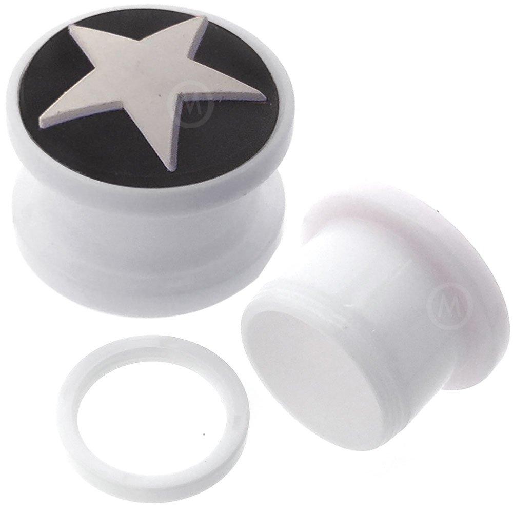 MoDTanOiz - Flesh tunnels 8g 8 g gauges ear plugs Rasta flesh tunnels acrylic double flare stretcher expander MoDTanOiz