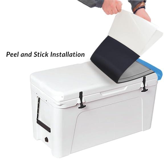 Orthodek Orthodek Tundra Hauler Wheel Cooler Lid Tops - EVA Foam YETI Chest Cooler Peel and Stick Comfort Pad - Hard Side Camping, Boating, Tail Gate, Ice Box Top Cushion (Gray + Black)