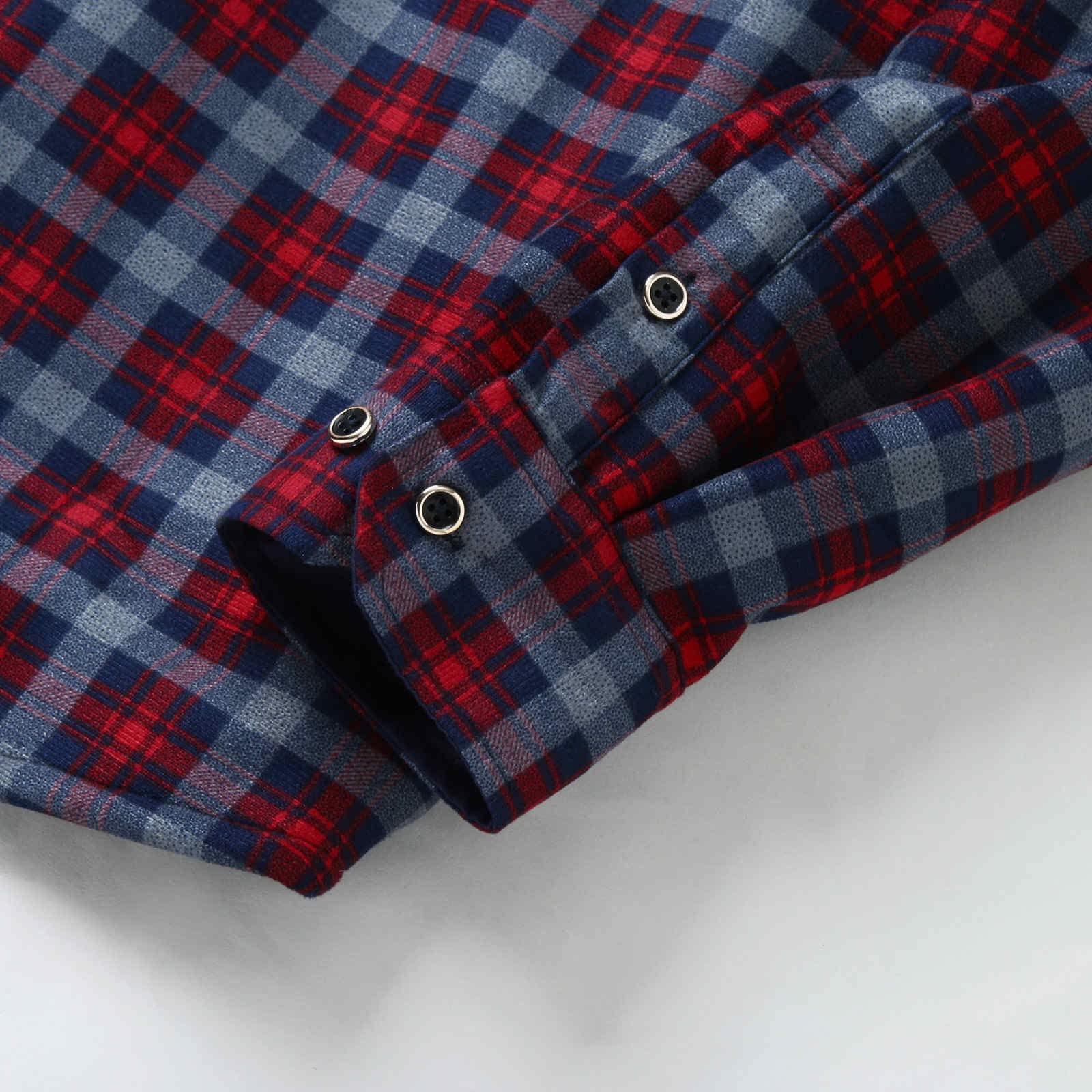 Burband Burband Mens Fleece Sherpa Plaid Camp Shirt Jackets Button Down Long Sleeve Checkered Tops Big and Tall Flannel Shirts