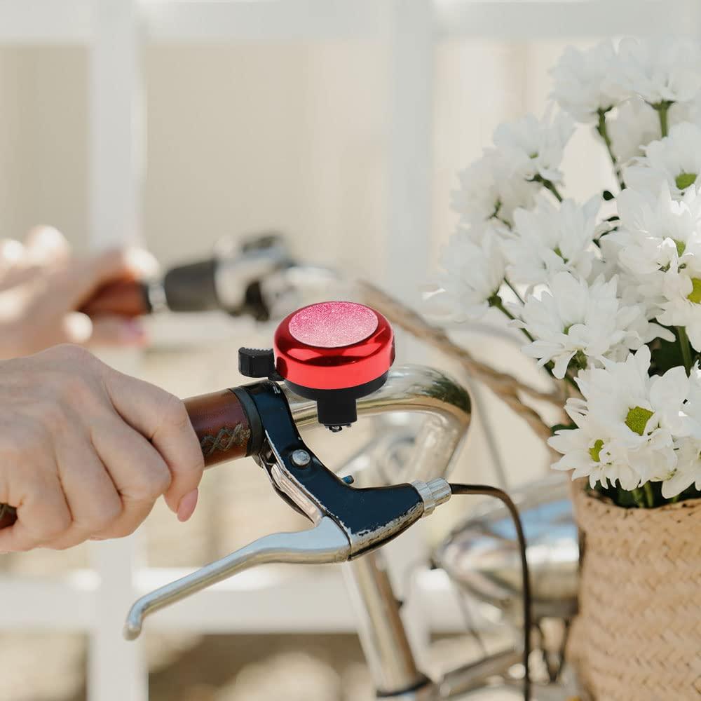 WIRESTER WIRESTER Red Aluminum Round Bike Bell, Classic Ring Bicycle Bell, Bike Accessories Bell Ring for Adults Kids Girls Boys - Pink Gradient Glitter