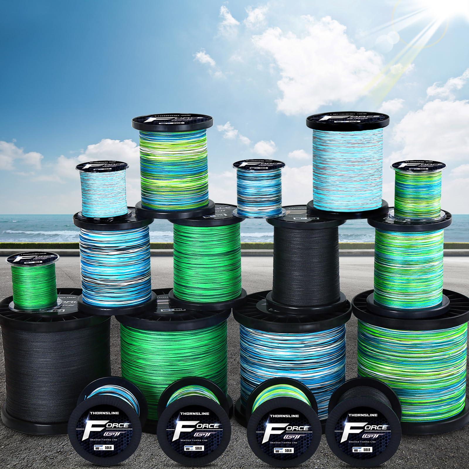 ThornsLine ThonrsLine Force Braided Fishing Line - Incredible Abrasion Resistant Braided Lines for Saltwater or Freshwater - Camo Design Braid for Extra Visibility