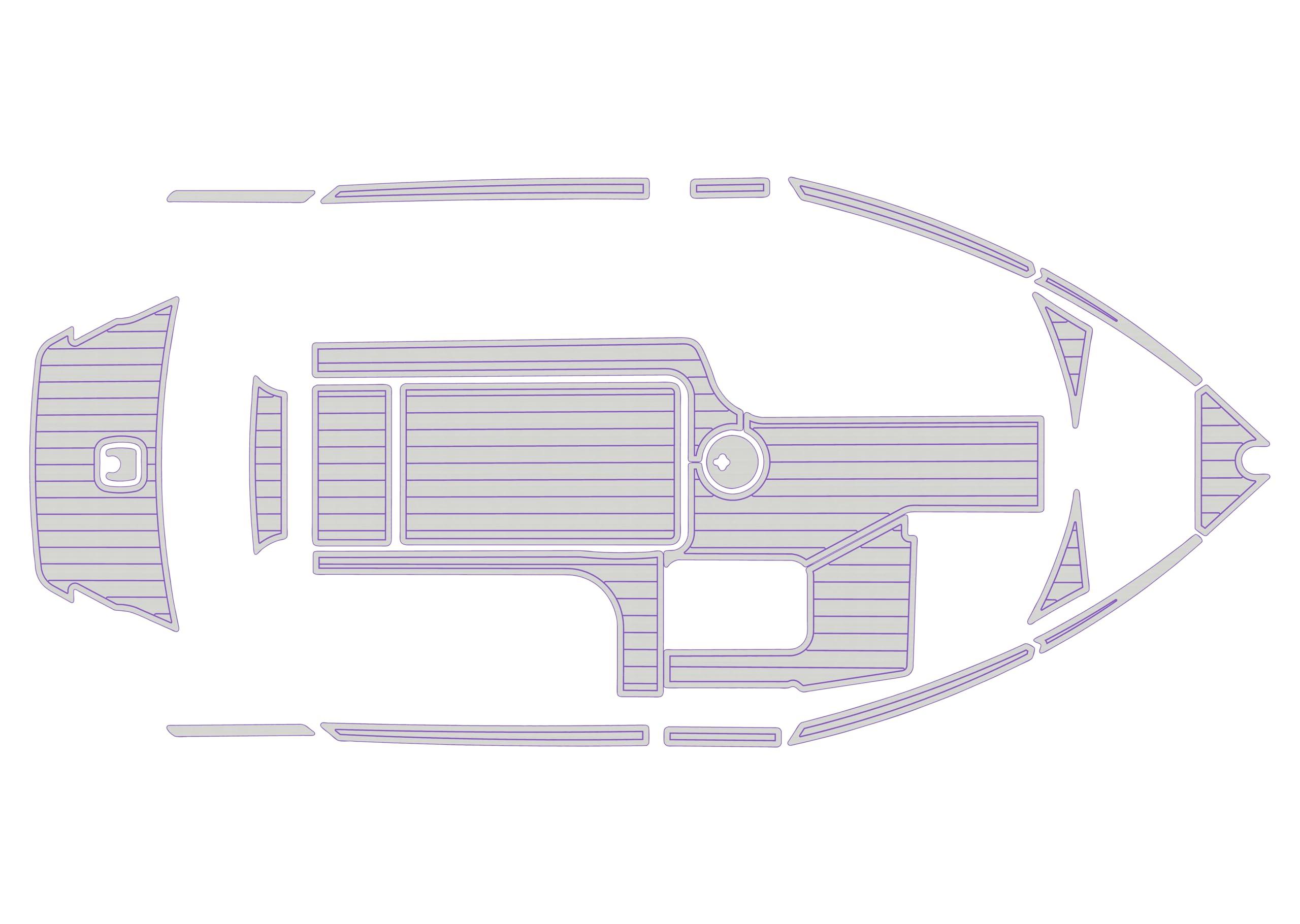 ATDEK ATDEK 2014-2017 AXIS T22 cockpit & Swim platform bow 1/4 6mm eva Faux Teak Deck Surfing Boat Fishing Boat Motorcycle Hurts crapet Non-Slip mat Floor (Grey oveer purple)