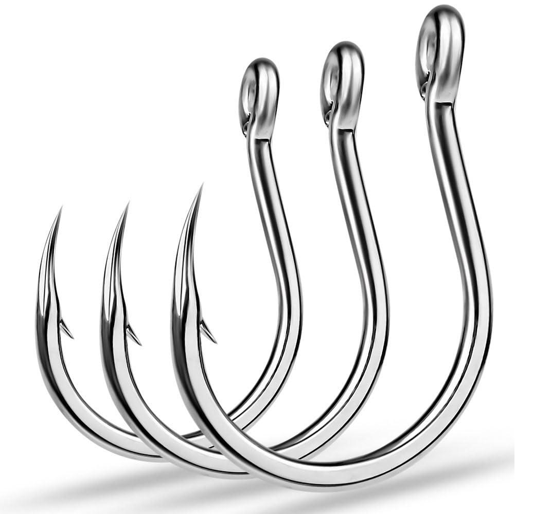 Cuoyuqie Cuoyuqie 30pcs Live Bait Circle Hooks Stainless Steel Saltwater Fishing Hooks (5/0 30pcs)