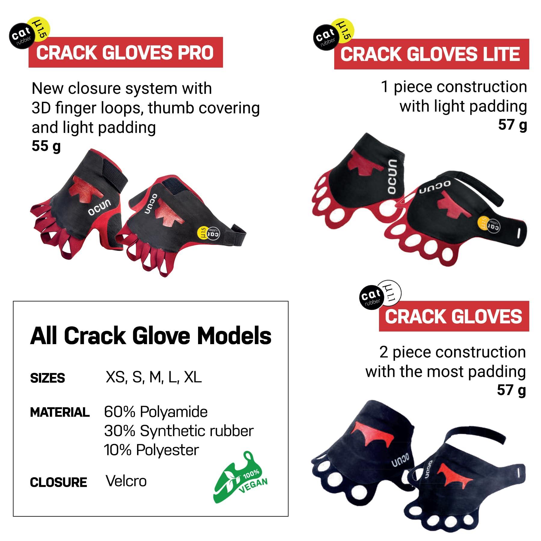 Ocun Ocun Crack Gloves Pro for Advanced Rock & Crack Climbing, Lightweight Protective Outdoor Recreation Gloves, Small