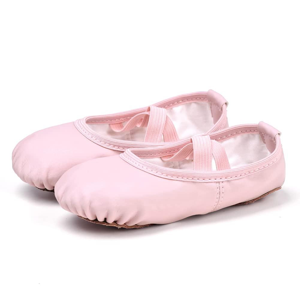 Stelle Stelle Ballet Shoes for Girls Toddler Ballet Slippers Soft Leather Boys Dance Shoes for Toddler/Little Kid/Big Kid (Pink, 2ML)