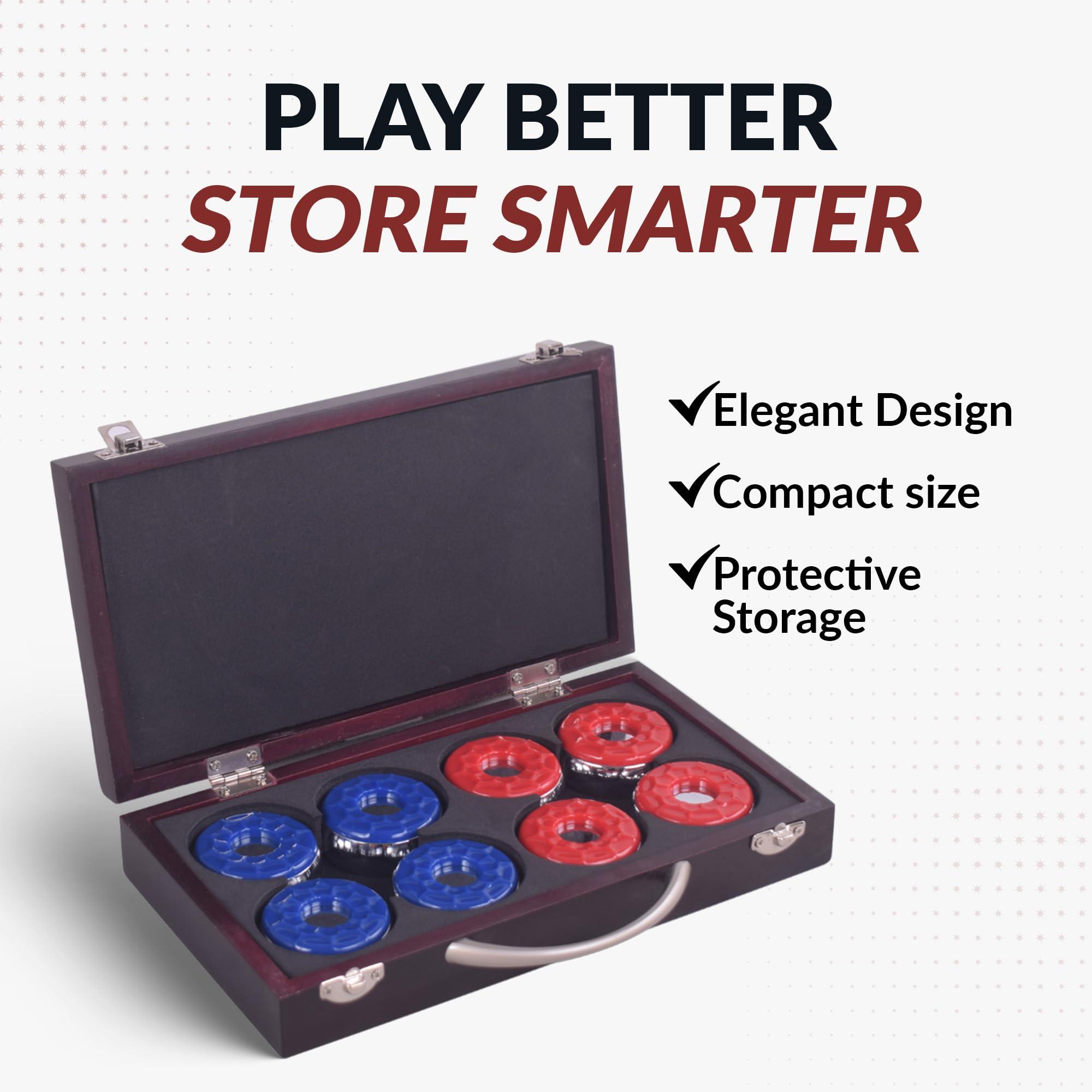 Hathaway Hathaway Shuffleboard Pucks with Case (Set of 8), Dark Cherry Finish