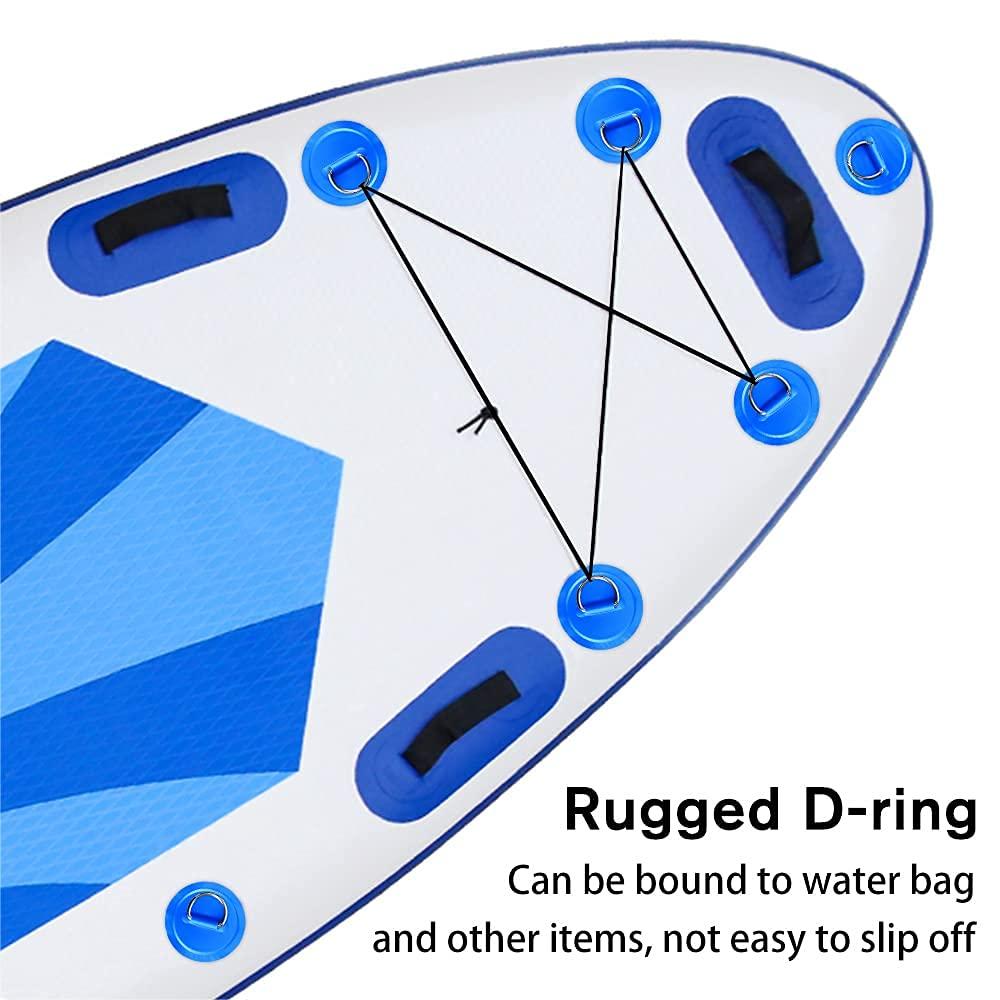 TOBWOLF TOBWOLF 6 Pack 3.15\" / 8cm Stainless Steel D-Ring Patch for Inflatable Boat Kayak Dinghy SUP, Circular D-Ring PVC Pad Stand-Up Paddleboard Canoe Rafting Accessories, NO Glue Included - Blue