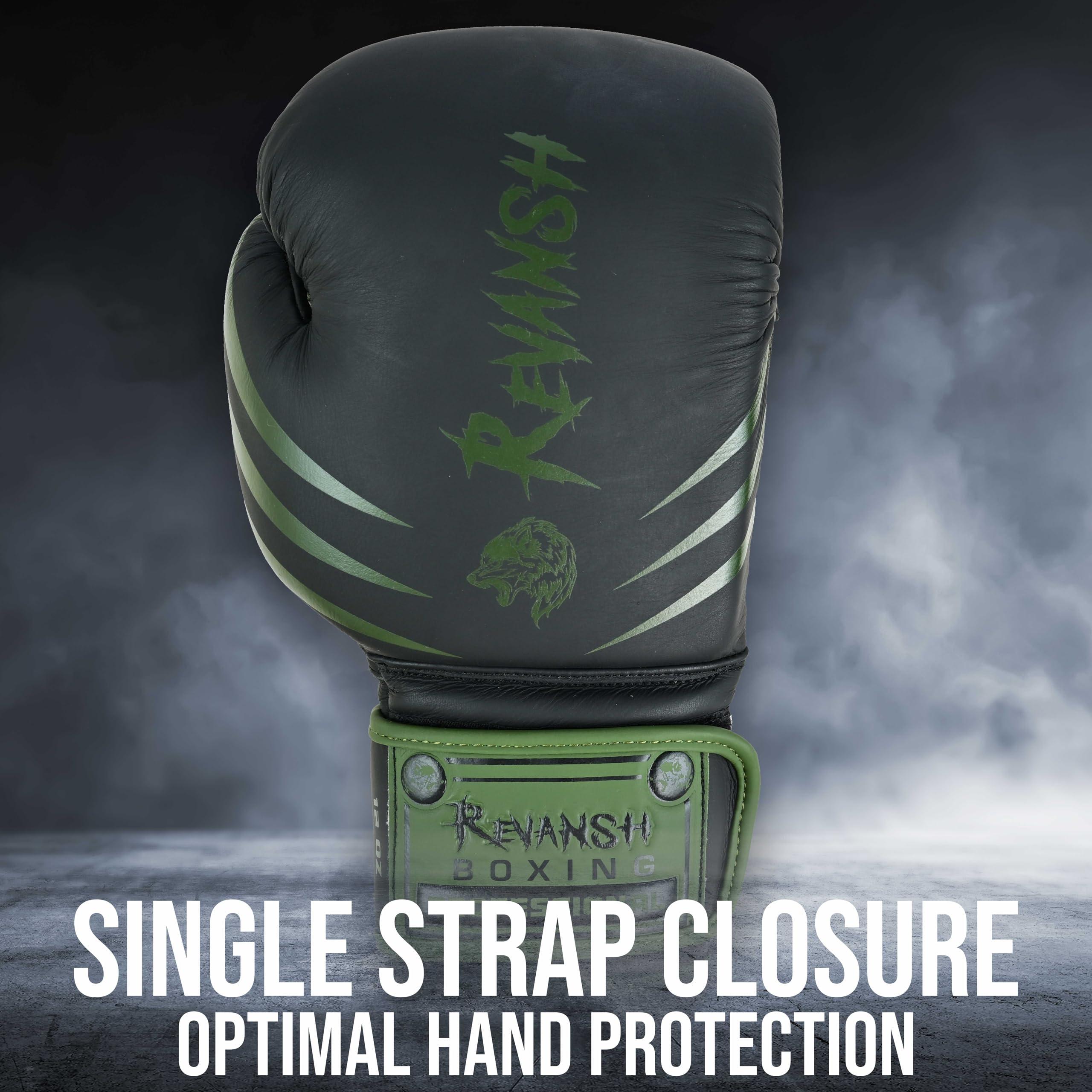 Fadi Sports Fadi Sports Revansh Boxing Gloves | Premium Matte Cowhide Leather | Pro Quality for Boxing, MMA, Muay Thai, Kickboxing, Durable, Comfortable, Protective for Training & Competition