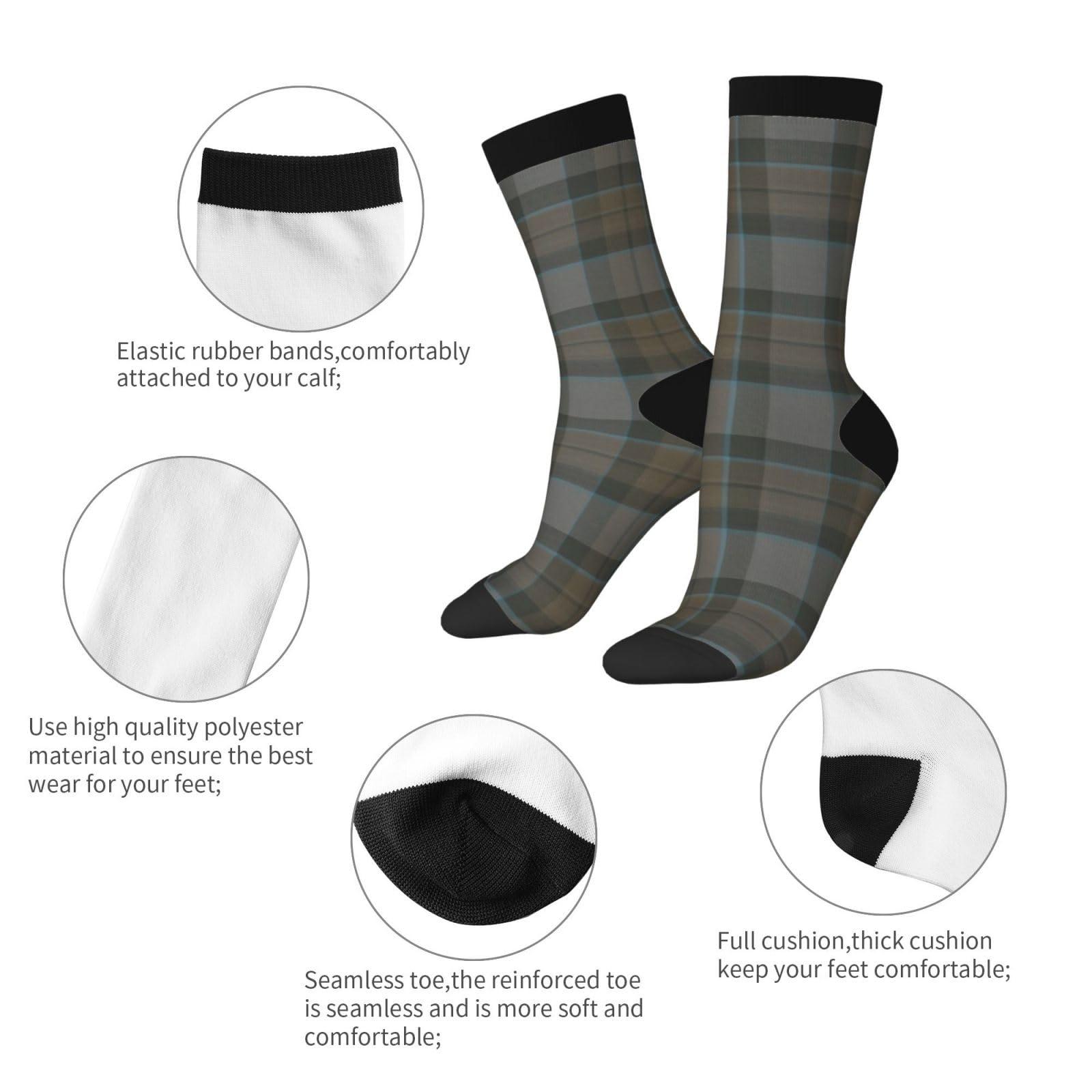 WuDigaY Outlander Mackenzie Tartan Pattern Funny Socks Crazy Socks,Soft & Breathable Fun Socks For Men & Women