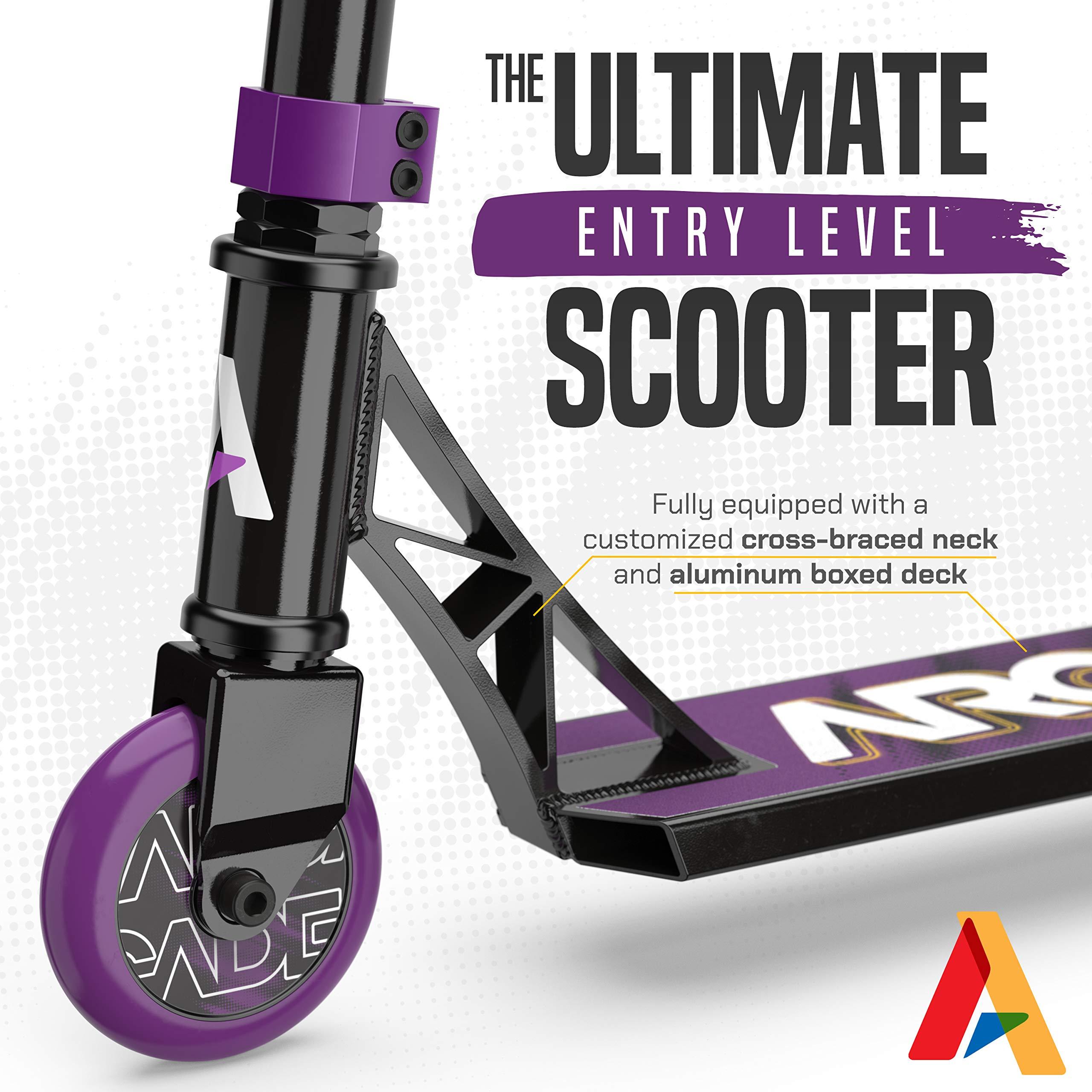 ARCADE ARCADE Rogue BMX Pro Scooter - Skatepark Scooter for Tricks - Scooter Pro Trick Scooters - Beginner Stunt Scooters for Kids & Pre Teens Ages 7 Years & Up - Boys & Girls Colors Monopatin (Purple)