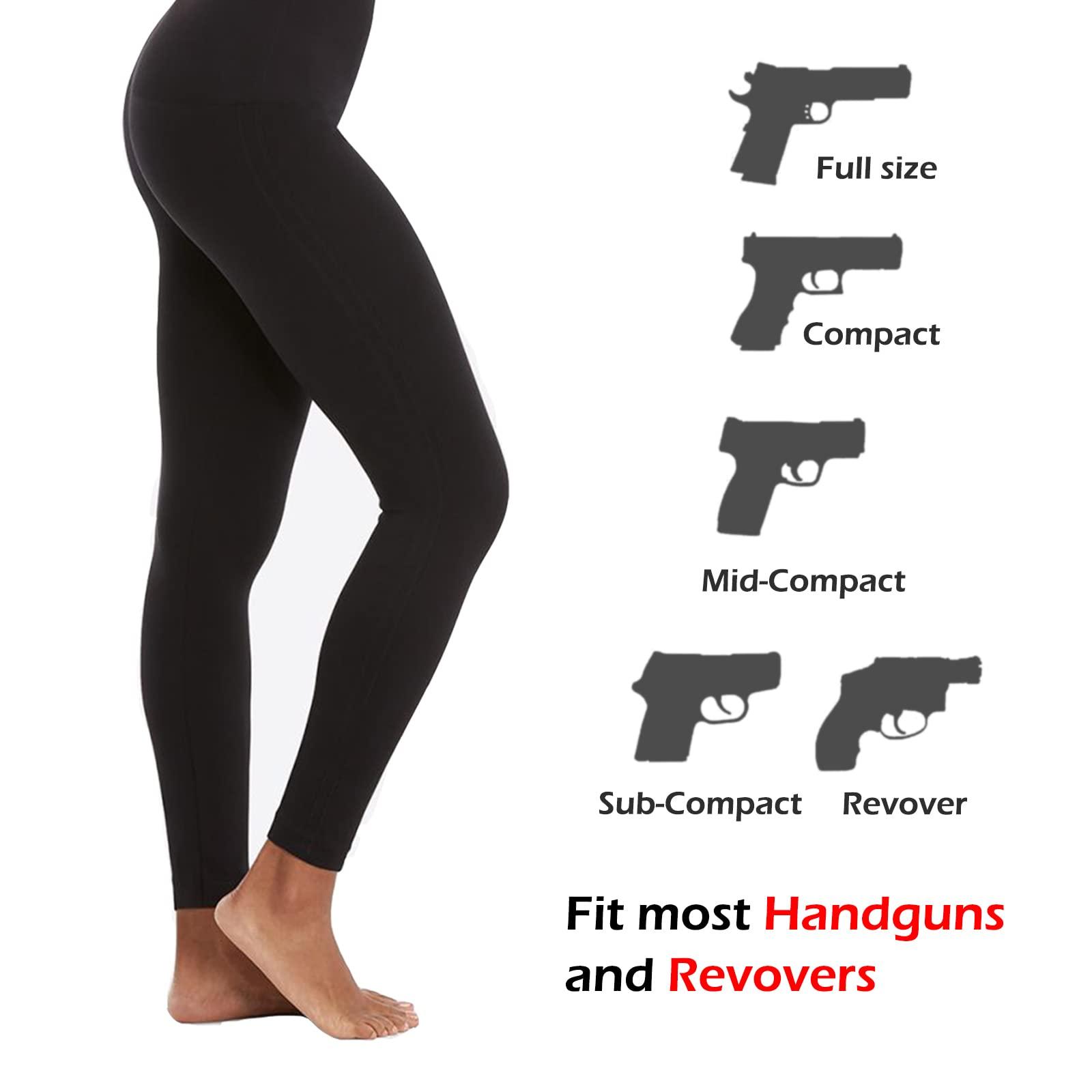 lilcreek lilcreek Concealed Carry Leggings Gun Holster for Women, Concealment Compression Yoga Pants