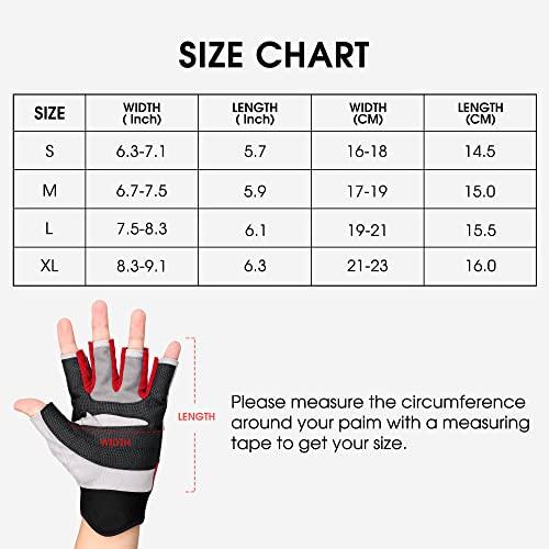 FitsT4 Sports FitsT4 Sailing Gloves 3/4 Finger and Grip Great for Sailing, Yachting, Paddling, Kayaking, Fishing, Dinghying Water Sports for Men and Women Red M
