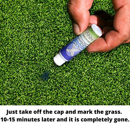 X Marks the Putt X Marks the Putt- Innovative Golfing Ball Marker for Putting Green | Does NOT HARM Grass | Blue Colorant Will Mark Your Spot & Disappear in 10 Min.