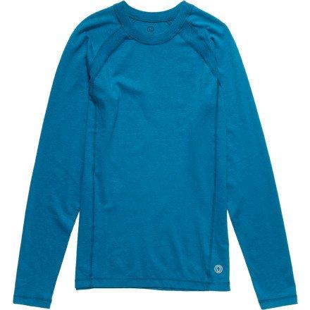 GRAMICCI() Gramicci Men's Burnham Organic Performance Long Sleeve Crew Shirt, Sea Port Blue, Medium