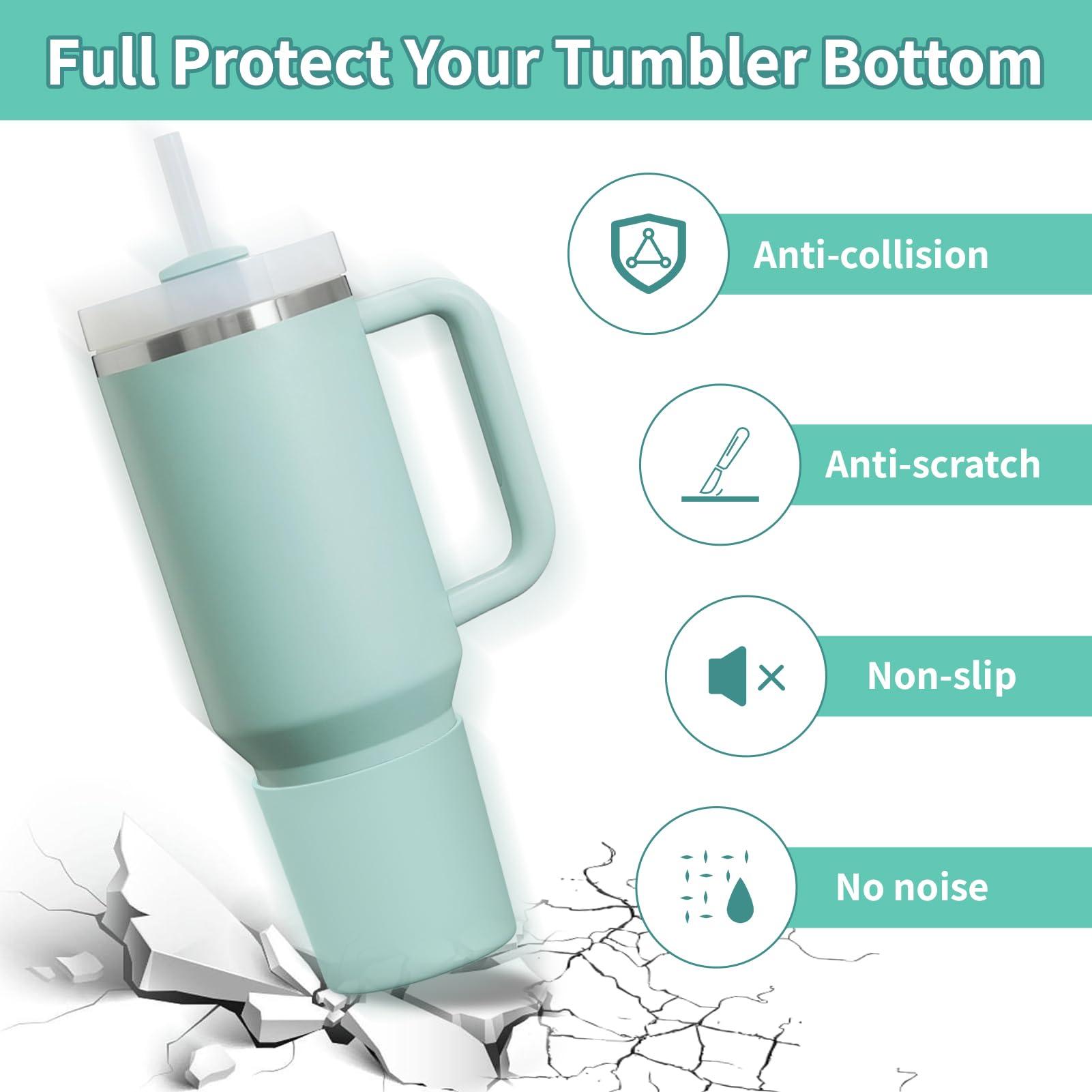 WUQID WUQID Higher Silicone Boot Compatible with Stanley Quencher H2.0 40oz 30oz 20oz & IceFlow Flip 30oz 20oz,Fit Same Diameter 20oz-40oz Tumbler Cups Anti-Slip Bottle Bottom Sleeve Cover