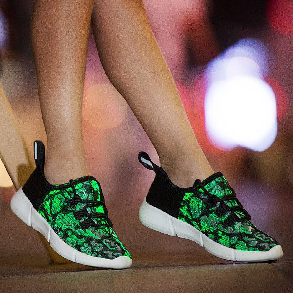 Padgene Padgene Women's Men's LED Lights Up Shoes Unisex Luminous Flashing Trainers USB Charging Lace Up Couples Dancing Shoes