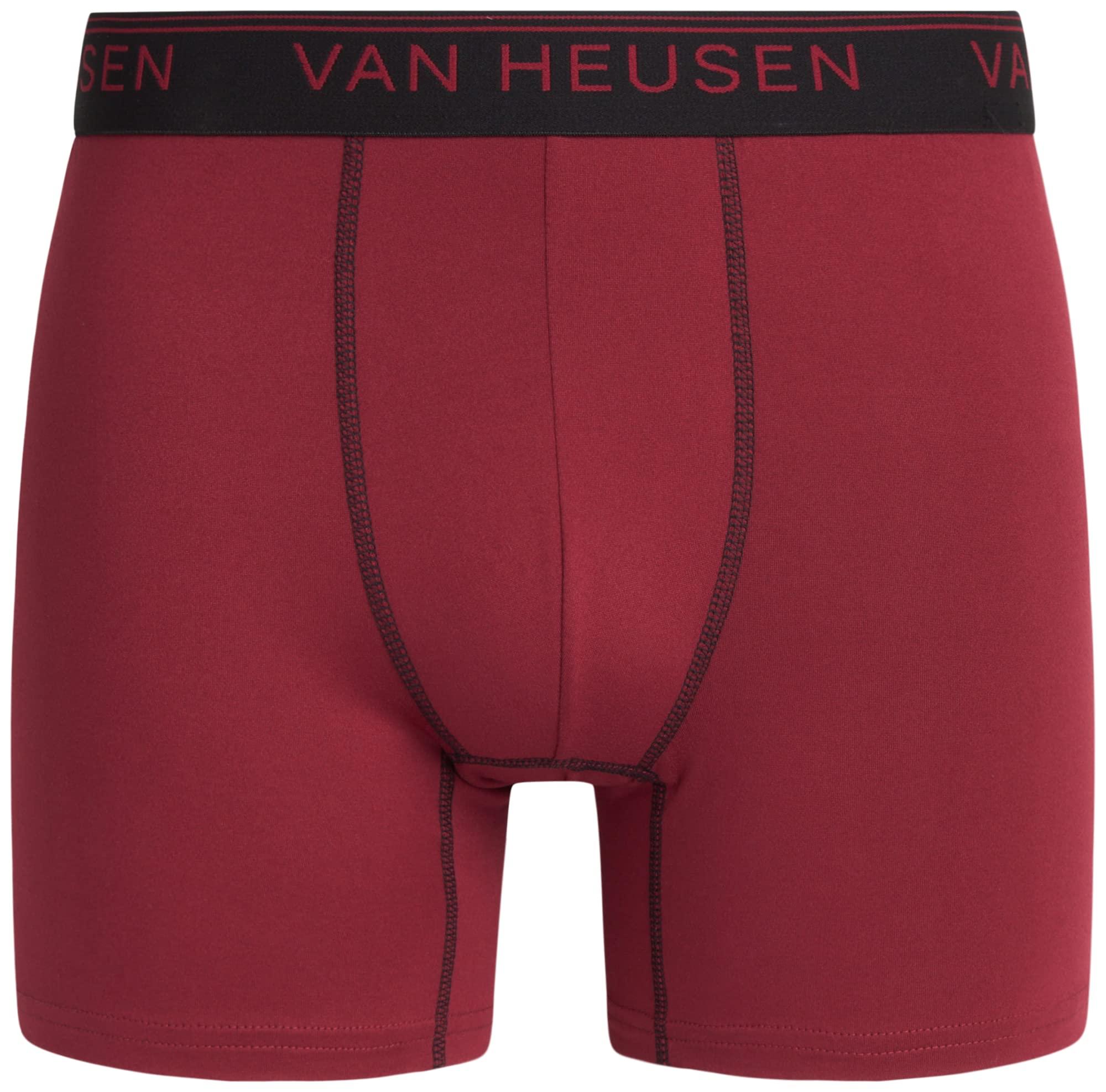 Van Heusen Van Heusen Mens Boxer Briefs - 3 Pack Soft Stretch Mens Underwear Boxers with Contour Pouch, Athletic Briefs for Men (S-XL), Size Medium, Black/Charcoal Grey/Red