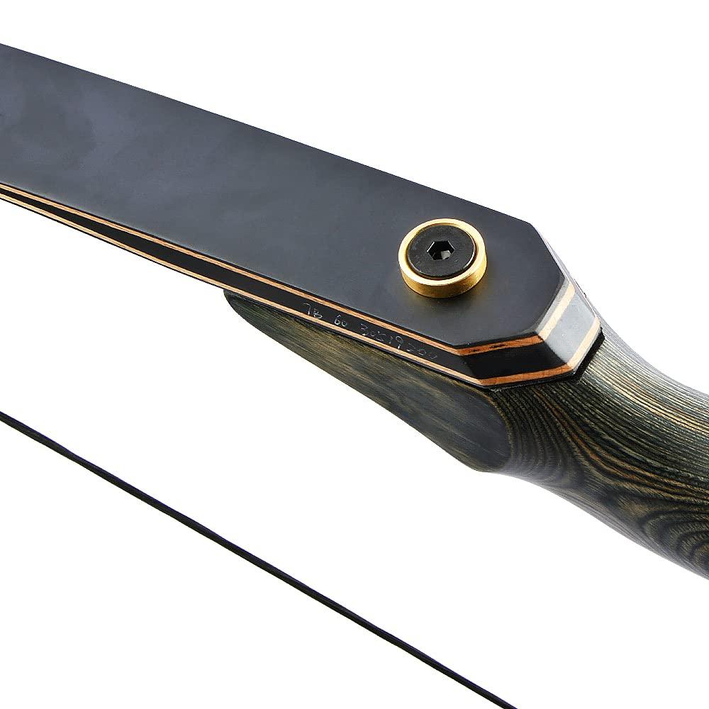 ZSHJGJR ZSHJGJR 60" Archery Recurve Bow 25-60lbs Takedown Hunting Bow and Arrow Set Right Handed Wooden Bow Riser for Adult Target Hunting Shooting (55lbs, Bow Set with Black Bow Case)