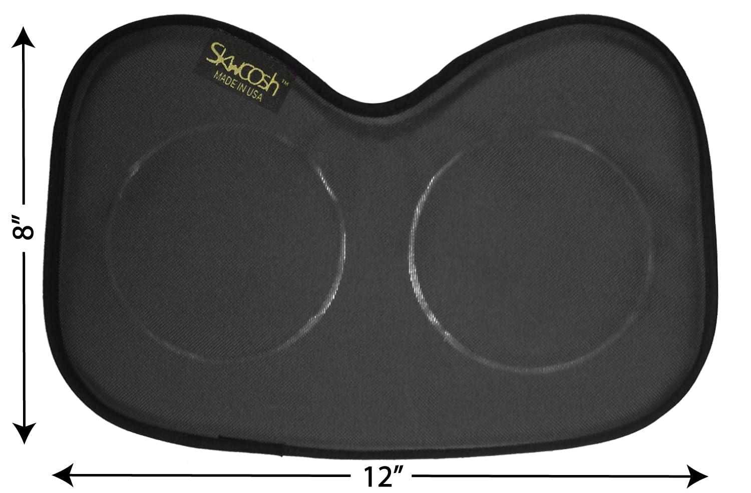 Skwoosh Skwoosh Row Pad Seat Cushion for Masters, Students, Scullers, Dragonboat, Outriggers, Accessories | Fits Concept2 | Gel Pressure Sitz Bone Comfort Relief | Made in USA (Black)