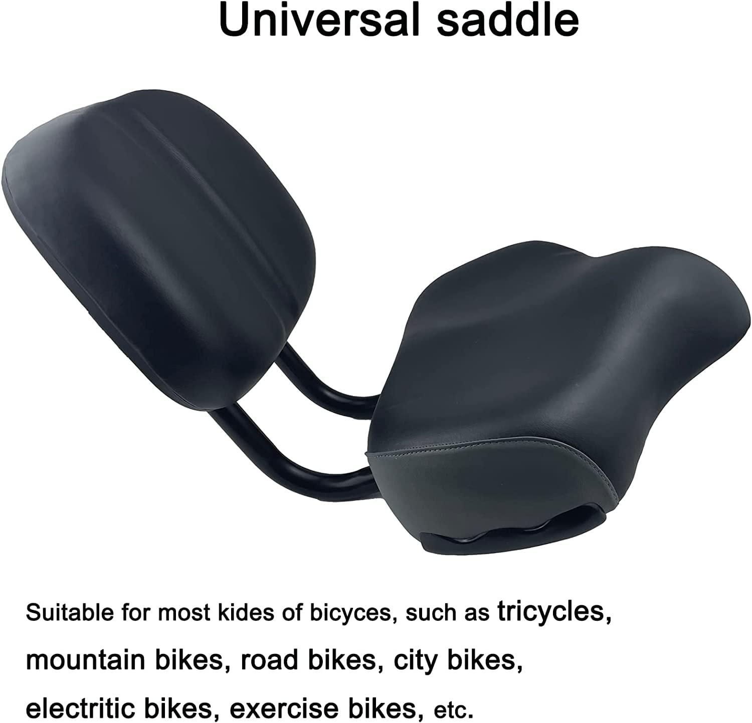 THALOUS THALOUS Bike Seat with Backrest Oversized Comfort Bicycle Saddle Replacement Soft Memory Foam Padded PU Cushion Universal for Tricycle Mountain Bike Commuter Bike Electric Bike