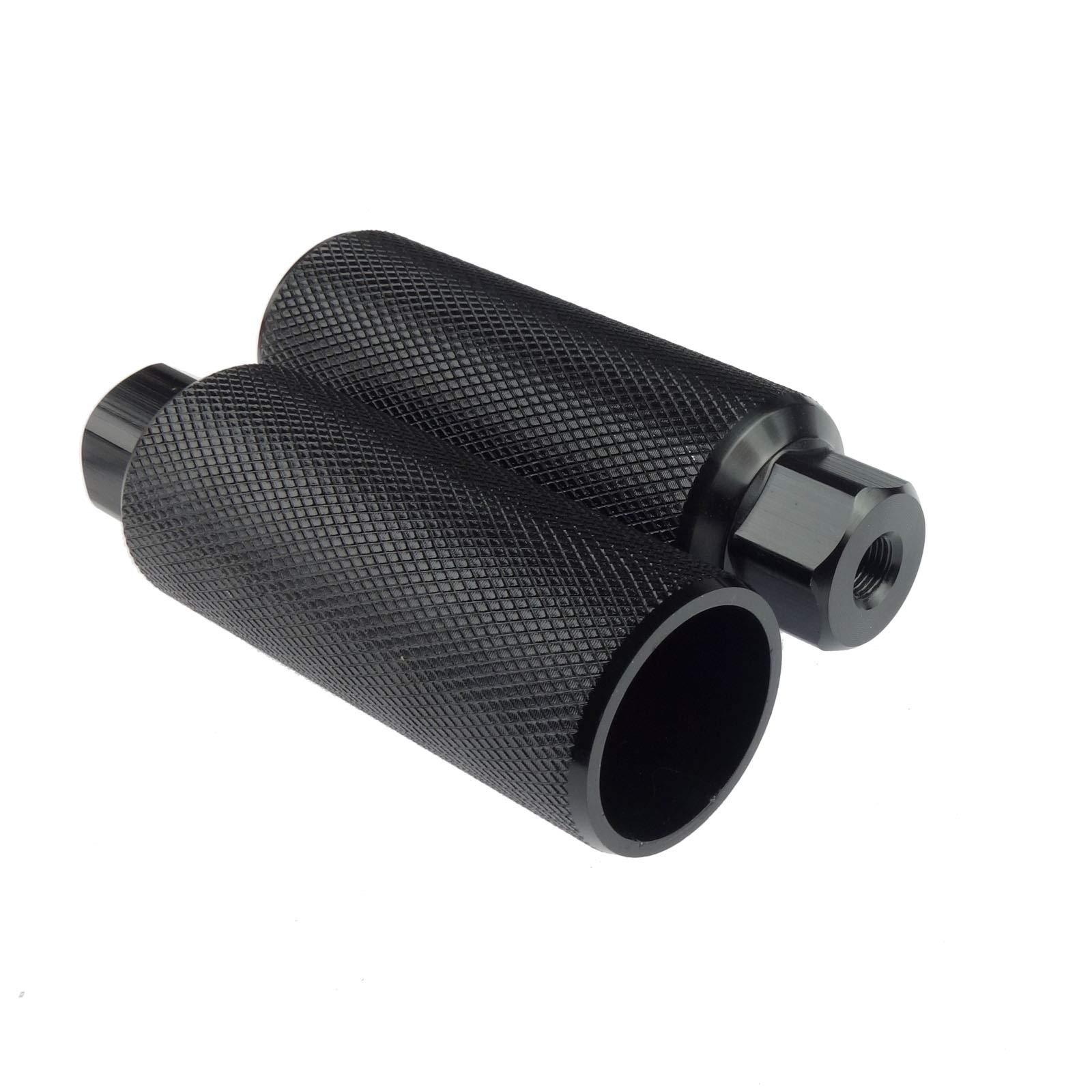 Zelerdo Zelerdo 2 Pairs Aluminum Alloy Bike Pegs for Mountain Bike Cycling Rear Stunt Pegs Fit 3/8 inch Axles (110x38 mm) (Black and Pure Red)