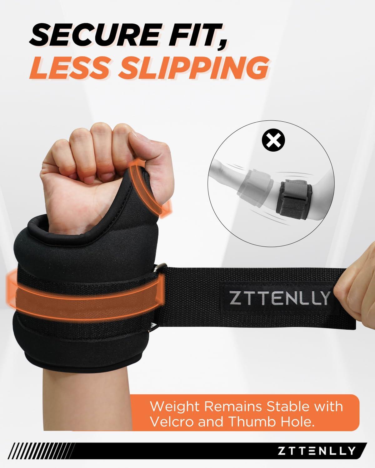 ZTTENLLY Adjustable Ankle Weights Pair 10lb (5lb Each) & Wrist Weights Pair 4lb (2lb Each) - Suitable for Walking, Physical Therapy, Running, Yoga, and Aerobics