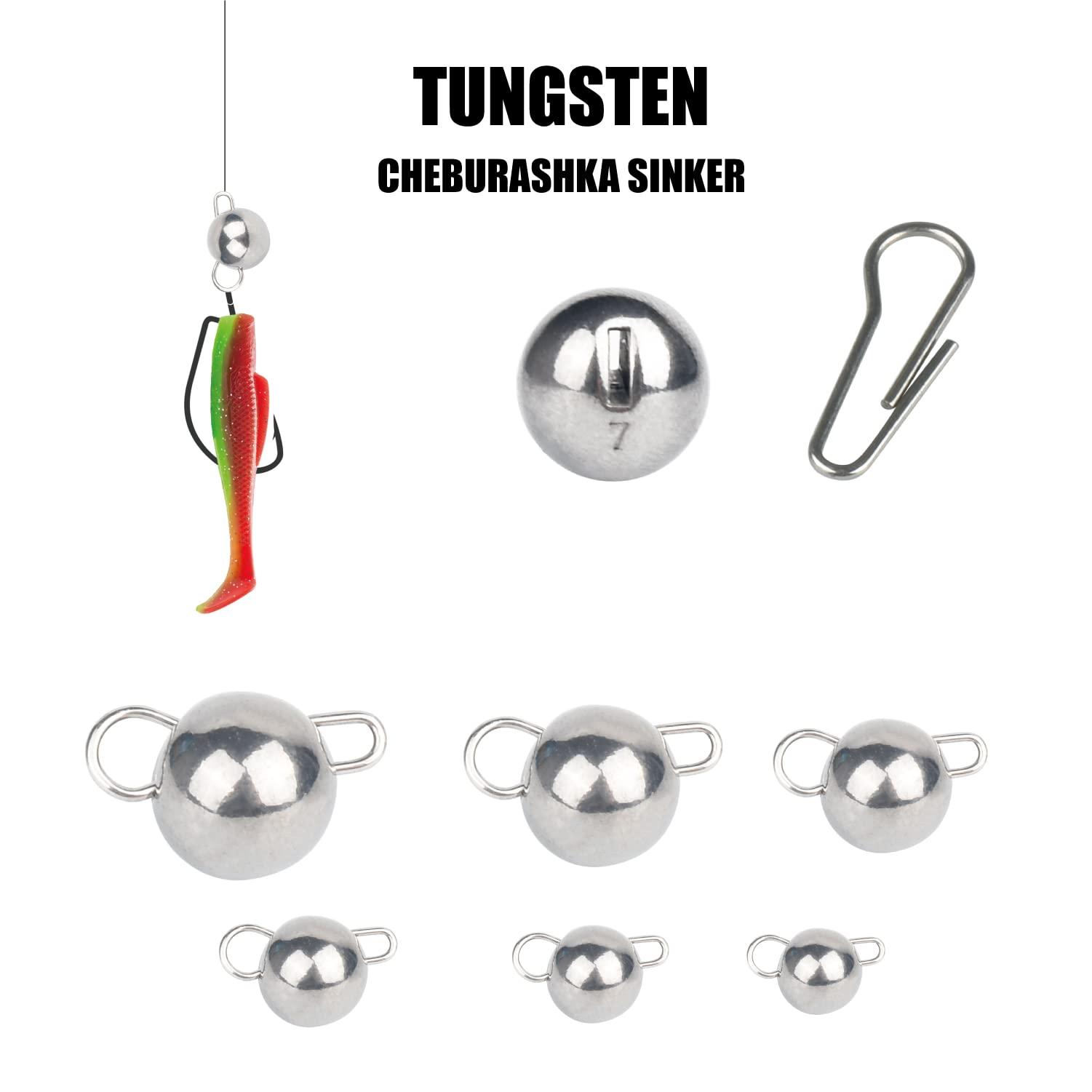 MUUNN MUUNN 10Pcs Tungsten Cheburashka Weights Fishing Sinkers, 1~30g Tungsten Cannonball Jig Head Fishing Weights Tungsten Cheb Rig Weights, Plain(2.0g)