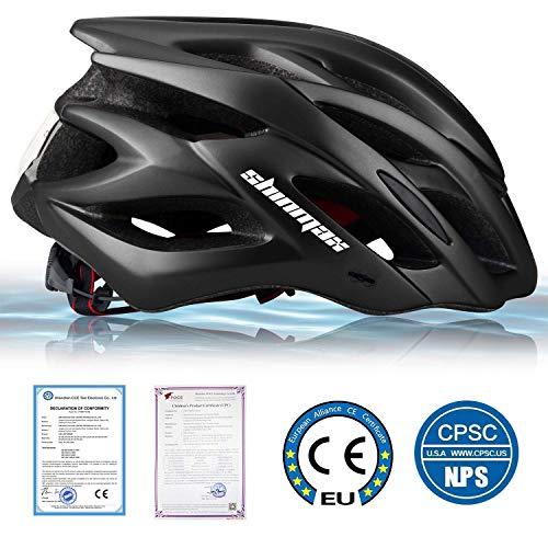 Basecamp Basecamp Bike Helmet for Men Women with LED Safety Light Removable Sun Visor Lightweight Bicycle Helmet Adjustable Breathable Mountain & Road Cycling Helmets for Adult (BC-10)