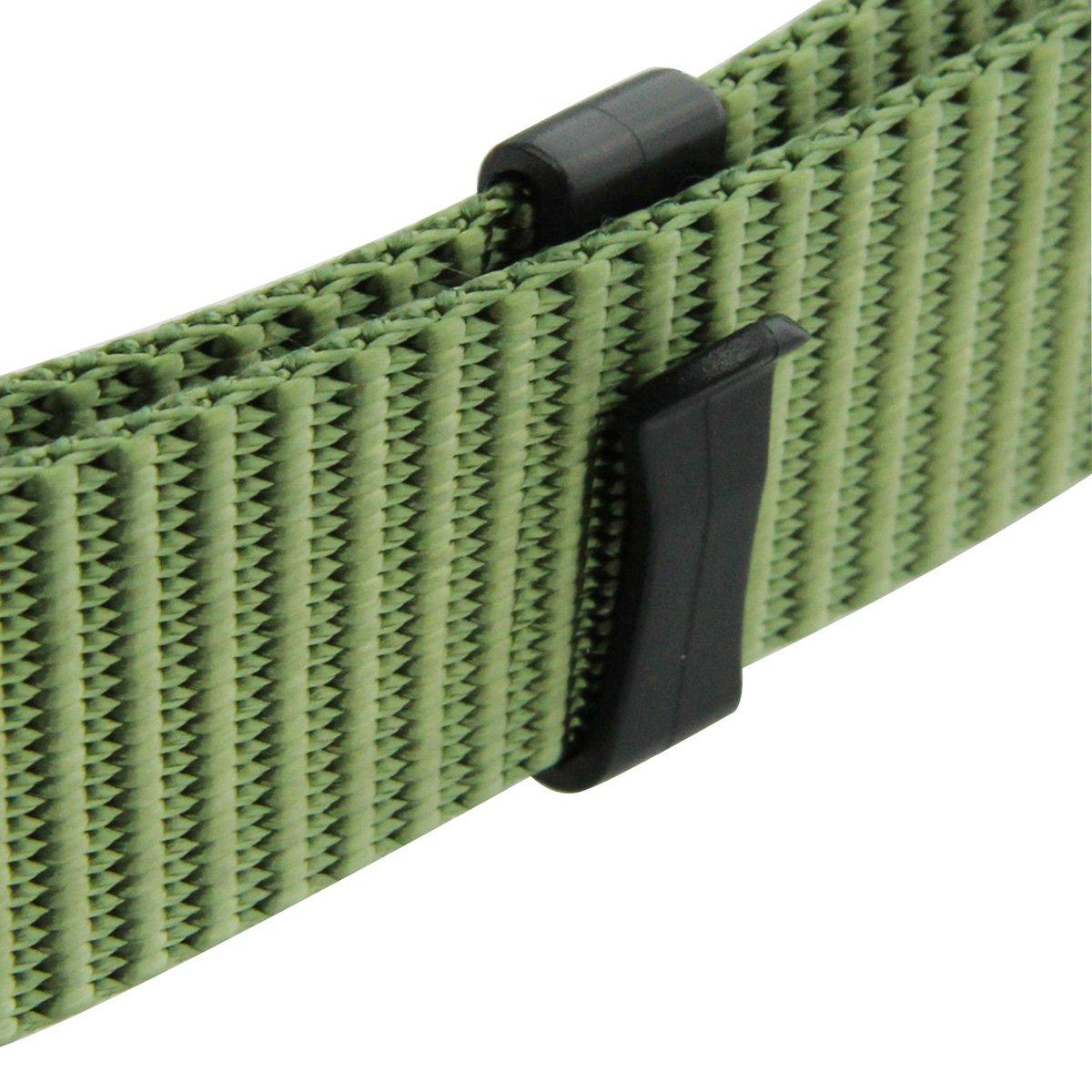 Rockway Rockway Climbing Sturdy Nylon Webbing with YKK POM Plastic Buckle 1.3 Inches Narrow Belt Green (Medium)