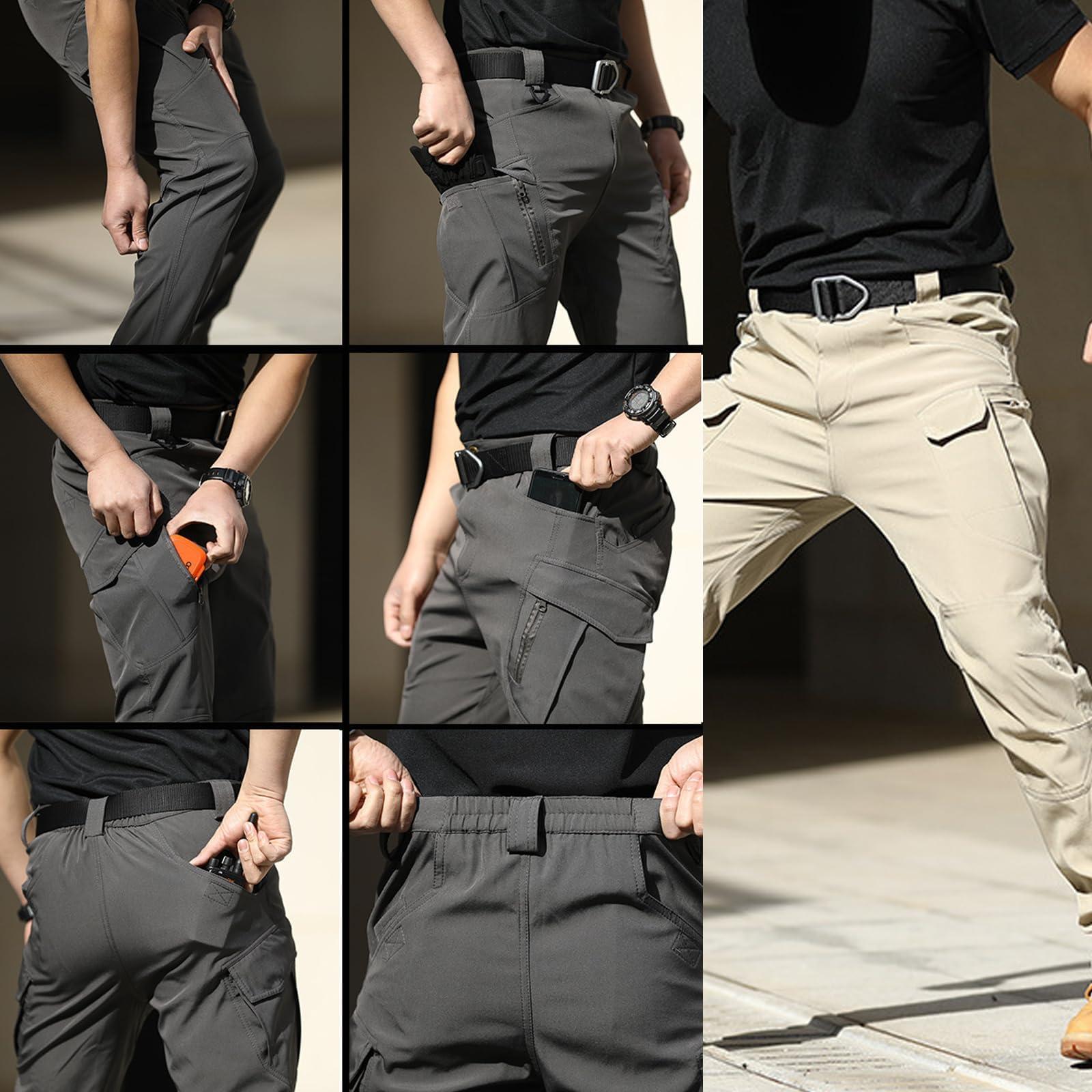 huyantie Kyayu Tactical Pants Waterproof,Men\'s Gotosleeps Pants,Outdoor Military Combat Lightweight Cargo Trousers (Khaki,M)