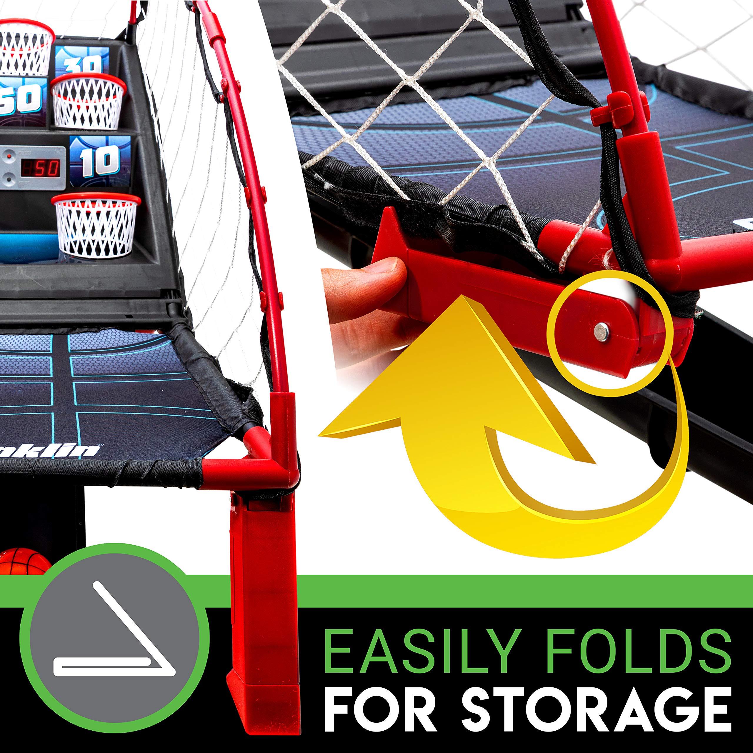 Franklin Sports Franklin Sports Basketball Arcade Game - Table Top Bounce A Bucket Shootout Basketball - Indoor Electronic Gameroom Game for Kids + Adults - Fun Toy for Boys + Girls - Red