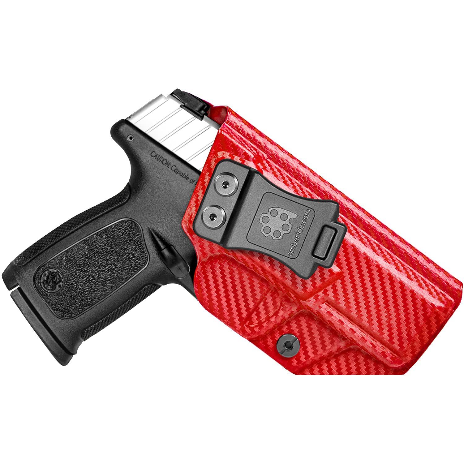Amberide Premium KYDEX Holster Fit: S&W SD9 VE & SD40 VE Pistol - Inside & Outside Waistband Concealed Carry, Adjustable Cant, IWB & OWB for Ultimate Comfort & Stability