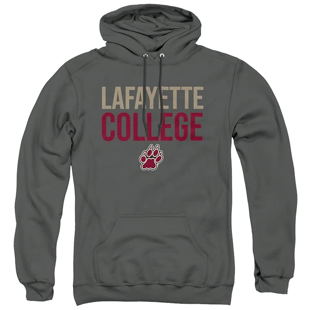 LOGOVISION Lafayette College Official Stacked Unisex Adult Pull-Over Hoodie, Lafayette Leopards, Charcoal, Large