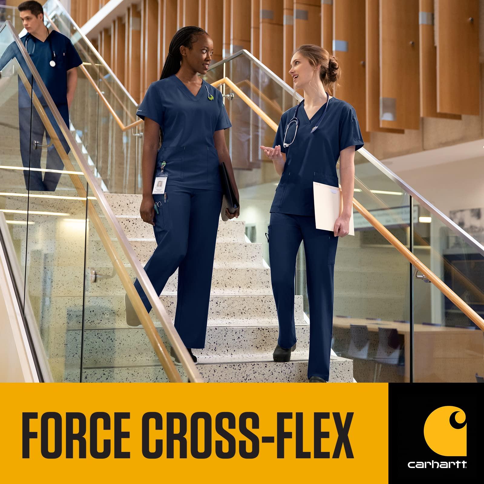 Carhartt Carhartt Cross-Flex Scrubs for Women's V-Neck Scrub Top Navy S