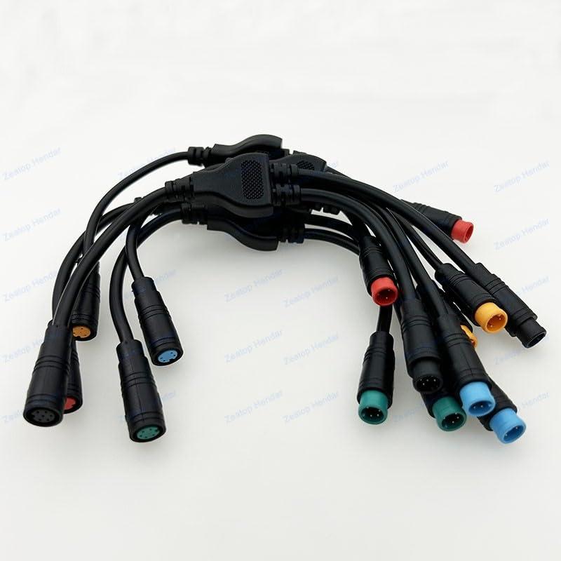Zeatop Hendar Zeatop Hendar M8 Y Splitter E-Bike Cable M-8 1 Female to 2 Male 2 3 4 5 6 Pin Electric Bicycle Plug for Scooter Brake Signal Sensor Wire Adapter for BBS01/BBS02/BBSHD Shift Sensor Brake (3Pin), Black