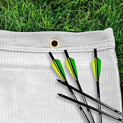 NWS Professional Archery Back Stop Netting - Heavy Duty Reinforced Nets in 5 Sizes [Green/White] (White, 10ft x 10ft)