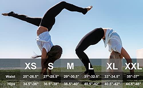 Yogipace Yogipace Women\'s High Waisted Goddess Extra Long Yoga Over The Heel Leggings,34\",Black,Size M