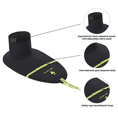 Level Six Level Six Club Bungee Whitewater Kayak Spray Skirt-Black-XLDeckL/XLTunnl