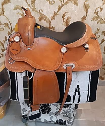 Deen, Enterprises Deen, Enterprises Youth Child Pony Miniature Premium Leather Western Barrel Racing Horse Saddle, Size 10" to 12" Inches Seat Available