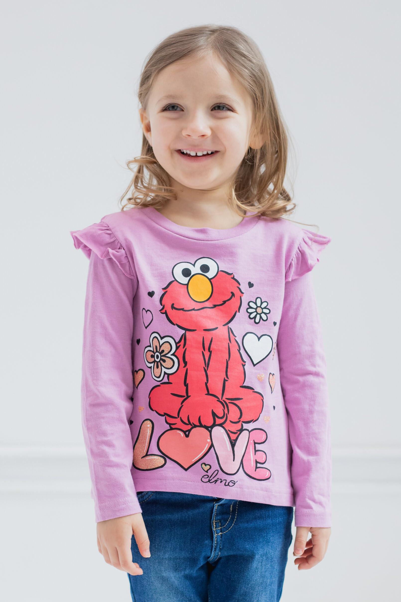 Sesame Street Sesame Street Elmo Toddler Girls 2 Pack T-Shirts Multicolored 3T