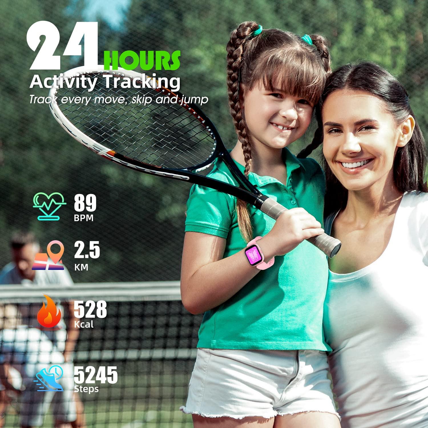 HOOMOON HOOMOON Kids Fitness Activity Tracker Watch, 1.4" DIY Watch Face IP68 Waterproof Kids Smart Watch with 19 Sport Modes, Pedometers, Sleep Tracking, Great Gift for Boys Girls Teens 6+