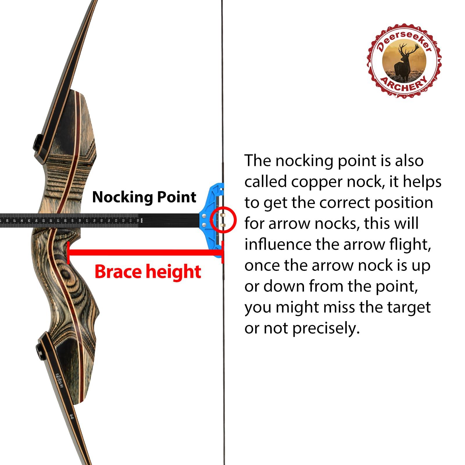 Deerseeker Outdoor Deerseeker Archery Bowstring Set with 2 Nocking Points Dacron Recurve Bow String Replacement 12, 14, 16 Strands for Traditional Longbow Bow Shooting 48-70 inchesGreen, 1pcs