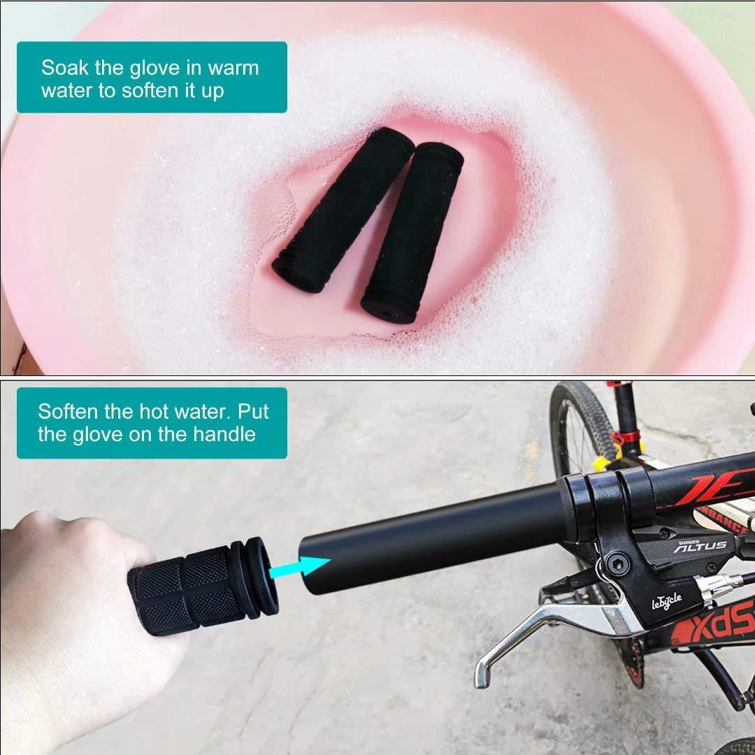 CHUNZEXI 4Pcs Bike Handle Grips, Kids Non-Slip-Rubber Bicycle Handlebar Grips, Specialized Replacement Bike Grips, for Beach Cruiser Razor Scooter Foldable Mountain Bicycle Tricycle BMX MTB